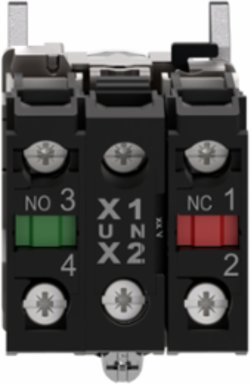 Harmony XB4 Illuminated Push Button 22mm Metal, 1NO + 1NC, 24V AC/DC