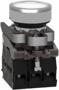 Harmony XB4 Illuminated Push Button 22mm Metal, 1NO + 1NC, 24V AC/DC