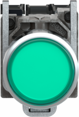 Harmony XB4 Illuminated Push Button, 22mm Flush Green, IP66/IP67/IP69K