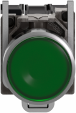 Harmony XB4 22mm Illuminated Push Button, Green Flush, IP66, 1NO + 1NC