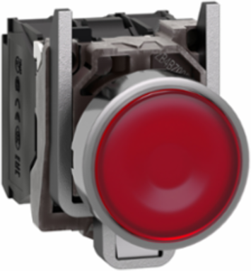 Harmony XB4 22mm Red Illuminated Push Button, 1NO + 1NC, IP66/IP67/IP69K
