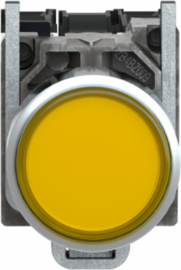 Harmony XB4 Illuminated Push Button, 22mm, Orange, Spring Return, IP66/IP67, 1NO+1NC