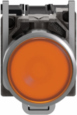 Illuminated Push Button 22mm, Metal, Orange, 1NO + 1NC, 110-120V AC