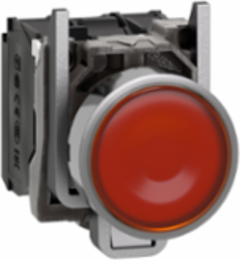 Illuminated Push Button 22mm, Metal, Orange, 1NO + 1NC, 110-120V AC