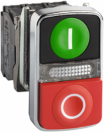 Harmony XB4 Illuminated Double-Head Push Button, 22mm, 240V AC, 1NO + 1NC