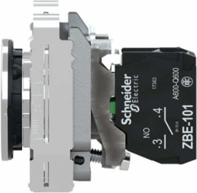 Harmony XB4 30mm Flush Push Button, Spring Return, IP66, 1NO