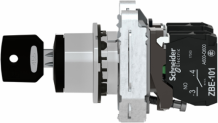 Harmony XB4 Key Switch Selector 30mm, 3 Positions, IP66 Protection