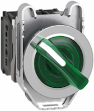 Harmony XB4 Illuminated Selector Switch, 30mm, 110-120V AC, 1NO + 1NC