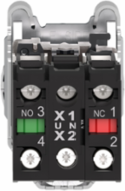 Illuminated Selector Switch 30mm Red Handle 1NO + 1NC 230-240V AC