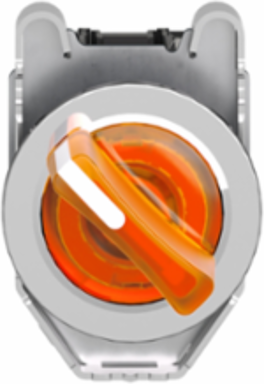 Illuminated Selector Switch, 30mm, 24V AC/DC, 1NO + 1NC, Orange Handle