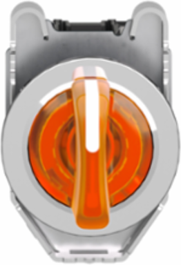 Illuminated Selector Switch, 30mm, Orange Handle, 24V AC/DC, 3 Positions