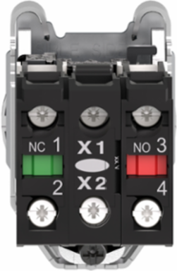 Harmony XB4 Illuminated Push Button 30mm Red Metal 24V AC/DC 1NO + 1NC