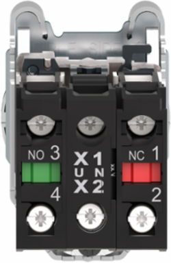Illuminated Push Button 30mm Blue Metal 1NO + 1NC 24V AC/DC