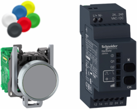 Wireless Push Button 22mm, 24-240V AC/DC, Metal Bezel, 10 Caps
