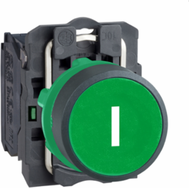 Harmony XB5 Green Push Button, 22mm, IP66, Spring Return, 1NO