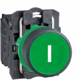 Harmony XB5 Green Push Button, 22mm, IP66, Spring Return, 1NO