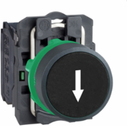 Harmony XB5 22 mm Black Push Button, Spring Return, 1 NO, IP66/IP67/IP69K