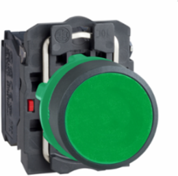 Harmony XB5 Green Push Button, 22mm, Spring Return, IP66, 1NO+1NC