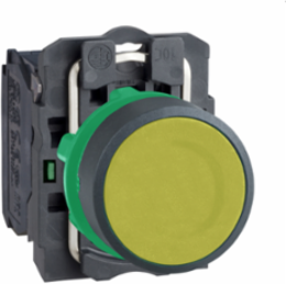 Harmony XB5 22mm Yellow Push Button, Spring Return 1NO, IP66/IP67/IP69K