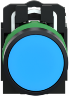 Harmony XB5 Blue Plastic Flush Push Button, 22mm, Spring Return, 1NO