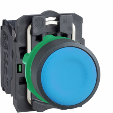Harmony XB5 Blue Plastic Flush Push Button, 22mm, Spring Return, 1NO