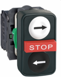 Harmony XB5 Triple-Headed Push Button 22 mm, 2NO + 1NC, IP69K