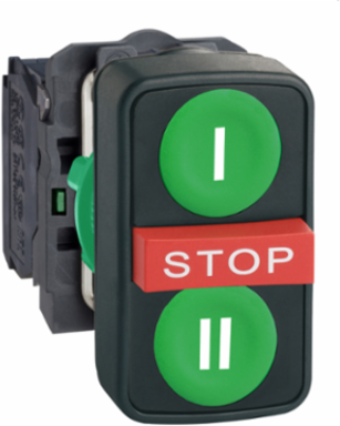 Triple-Headed Push Button, 22mm, IP67, 2 NO + 1 NC