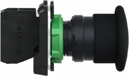 Harmony XB5 Black Mushroom Push Button 40mm, IP66/IP67, 1NO