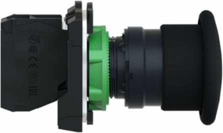 Harmony XB5 Black Mushroom Push Button 40mm, IP66/IP67, 1NO