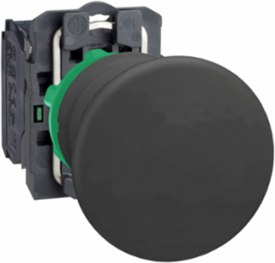 Harmony XB5 Black Mushroom Push Button 40mm, IP66/IP67, 1NO