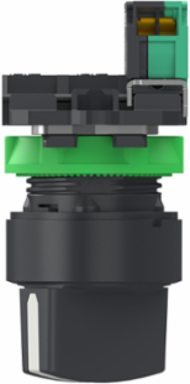 Selector switch, Harmony XB5, grey plastic, black, 22mm, 2 positions, stay put, 1 NO, compact push in terminals
