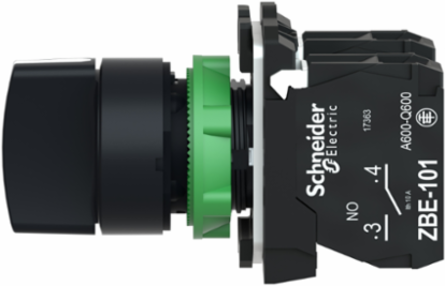 Harmony XB5 Selector Switch, 22mm, 3 Positions, IP69 Rated
