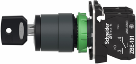 Harmony XB5 Key Selector Switch, 22mm, 3 Positions, IP69, 2 NO