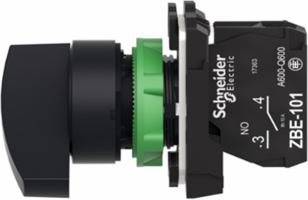 Harmony XB5 Selector Switch, 22mm, Black, Long Handle, 1 NO, IP69K