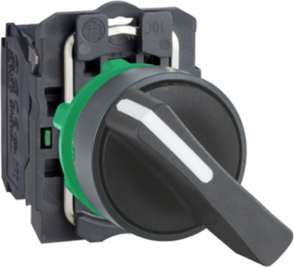 Harmony XB5 Selector Switch, 22mm, Black, Long Handle, 1 NO, IP69K