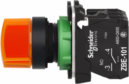 Harmony XB5 Illuminated Selector Switch, 22mm, 24V AC/DC, 1NO + 1NC