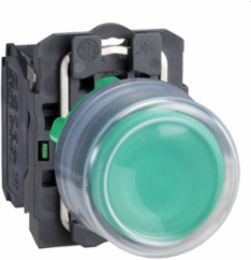 Harmony XB5 22mm Green Spring Return Push Button, IP66/IP67, Plastic