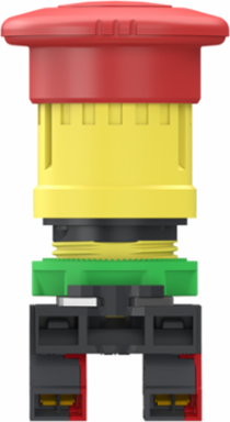 Emergency stop switching off, Harmony XB5, grey plastic, red mushroom 40mm, 22mm, trigger turn to release, 2NC, push in