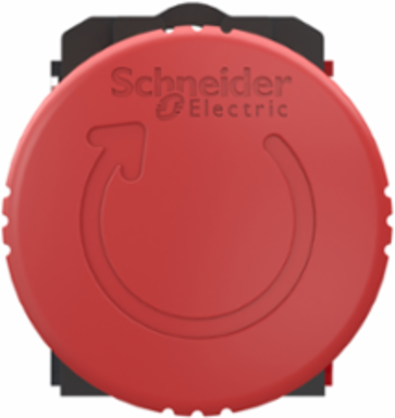 Emergency stop switching off, Harmony XB5, grey plastic, red mushroom 40mm, 22mm, trigger turn to release, 2NC, push in