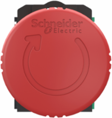Emergency stop switching off, Harmony XB5, plastic, red mushroom 40mm, 22mm, trigger turn to release, 1 NO+1 NC, push in