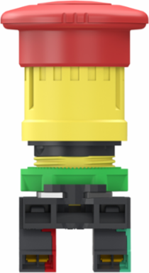 Emergency stop switching off, Harmony XB5, plastic, red mushroom 40mm, 22mm, trigger turn to release, 1 NO+1 NC, push in