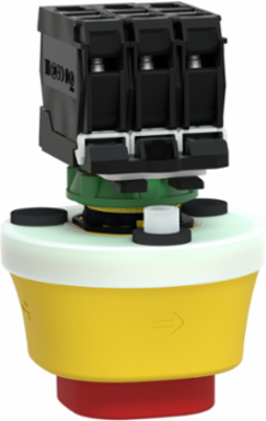 Antimicrobial Emergency Stop Button, 22mm, IP65, 24V AC/DC