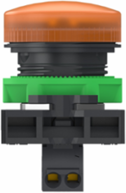 Pilot light, Harmony XB5, grey plastic, orange, 22mm, universal LED, plain lens, 24V AC DC, compact push in terminals