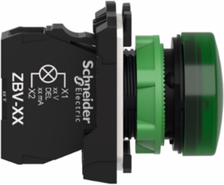 Harmony XB5 22mm Green LED Pilot Light, 110...120V AC, IP66/IP67/IP69K