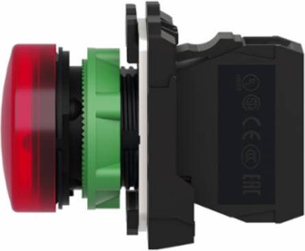 Harmony XB5 Red Pilot Light 22mm, Universal LED, 230...240V AC, IP66/IP69K