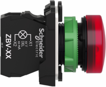 Harmony XB5 Red Pilot Light 22mm, Universal LED, 230...240V AC, IP66/IP69K
