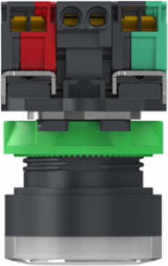 Illuminated push button, Harmony XB5, plastic, white flush, 22mm, universal LED, plain lens, 1NO+1NC, 24V AC DC, push in