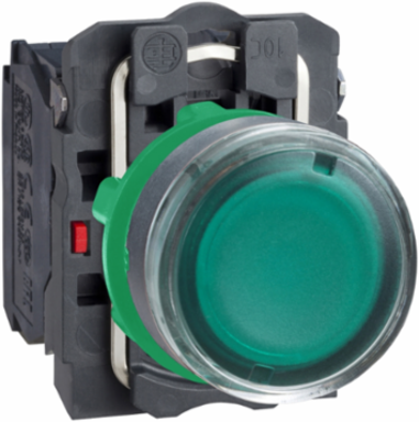Harmony XB5 Illuminated Push Button, 22mm, Green, IP67, 220-240V AC