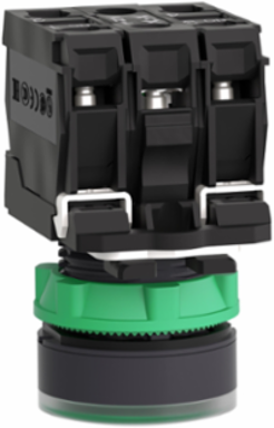 Harmony XB5 22 mm Illuminated Green Push Button, IP66, 110-120V AC
