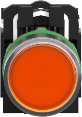 Harmony XB5 22mm Orange Illuminated Push Button, 1NO+1NC, 24V AC/DC